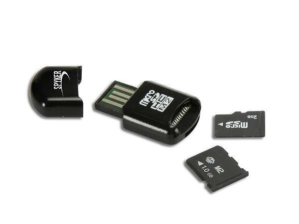 C909-BK MINI USB MICRO SD / M2 CARD READER