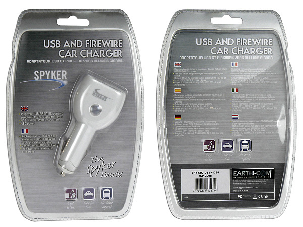 USB AND FIREWIRE CAR CHARGER
